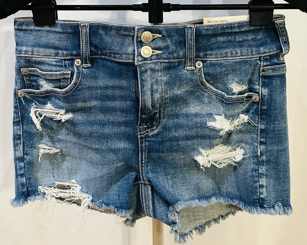 NWT American Eagle High Rise Shortie Jean Shorts size 4 - Picture 1 of 5
